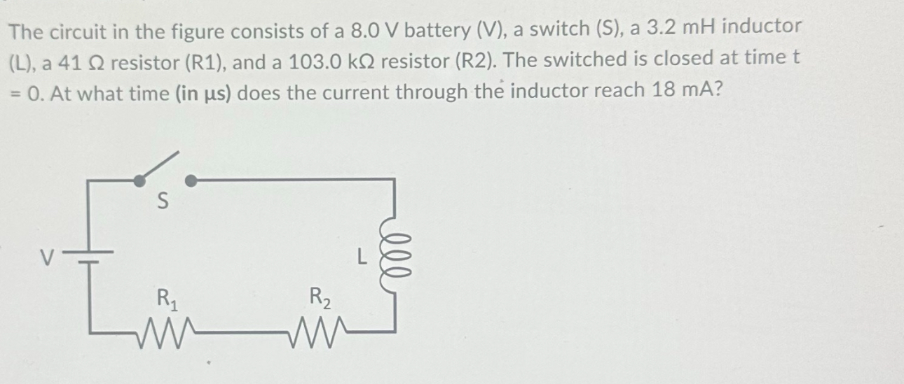 The circuit in the figure consists of a 8 . 0 V