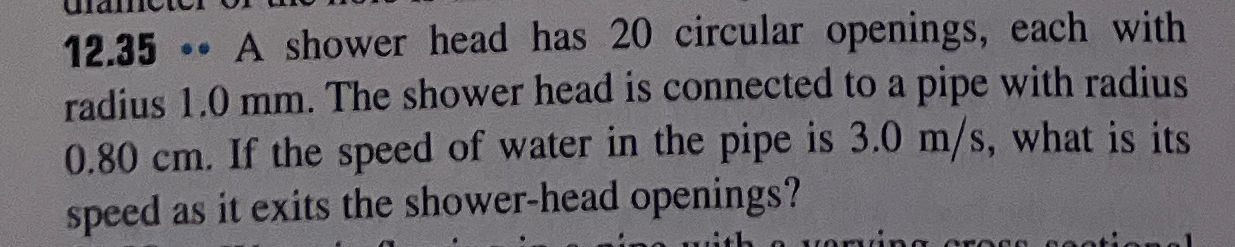 1 2 . 3 5 . . A shower head has 2 0 circular