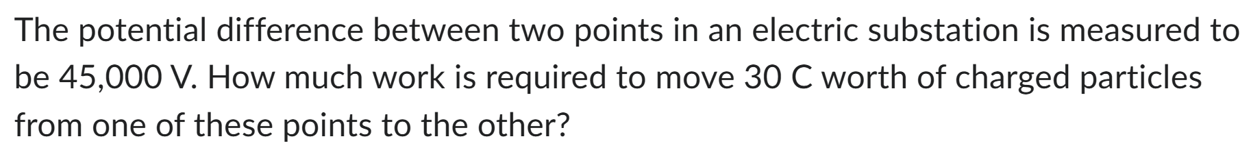 The potential difference between two points in an