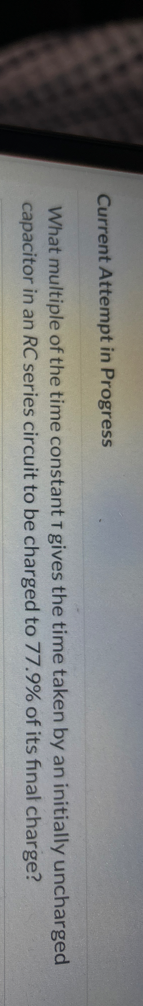 Current Attempt in Progress What multiple of the