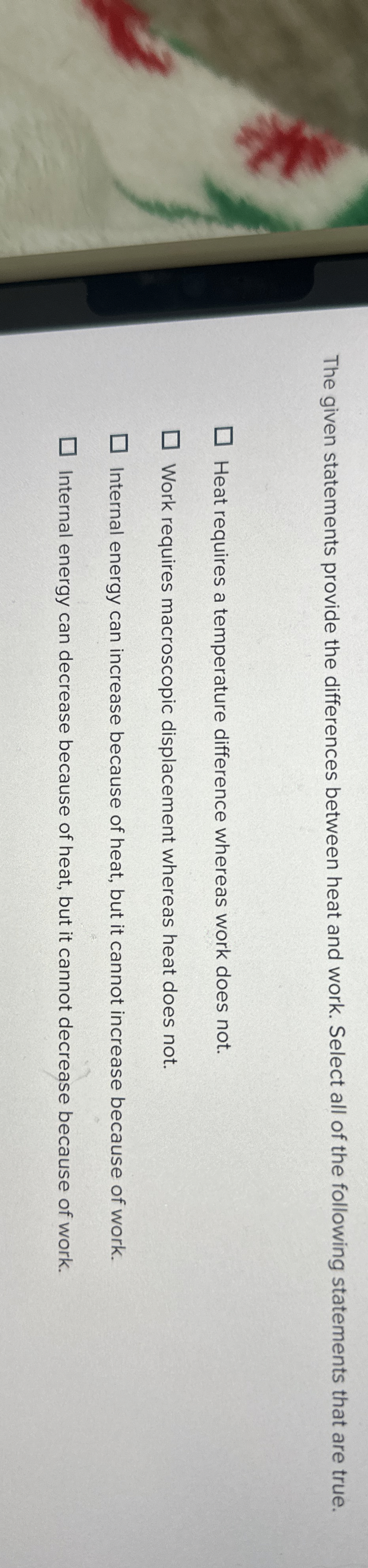 The given statements provide the differences