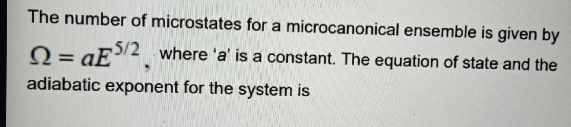 The number of microstates for a microcanonical