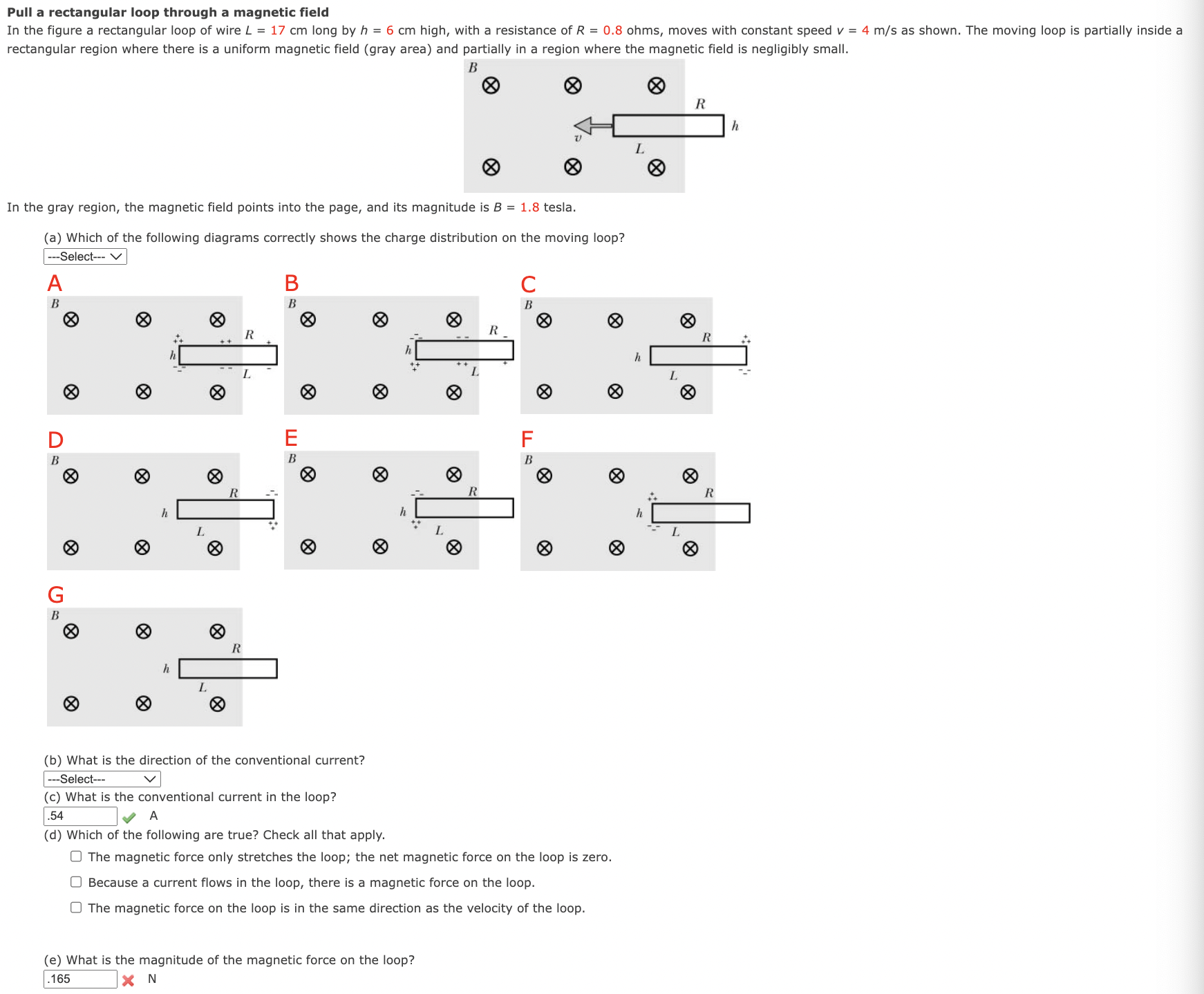 Pull a rectangular loop through a magnetic field
