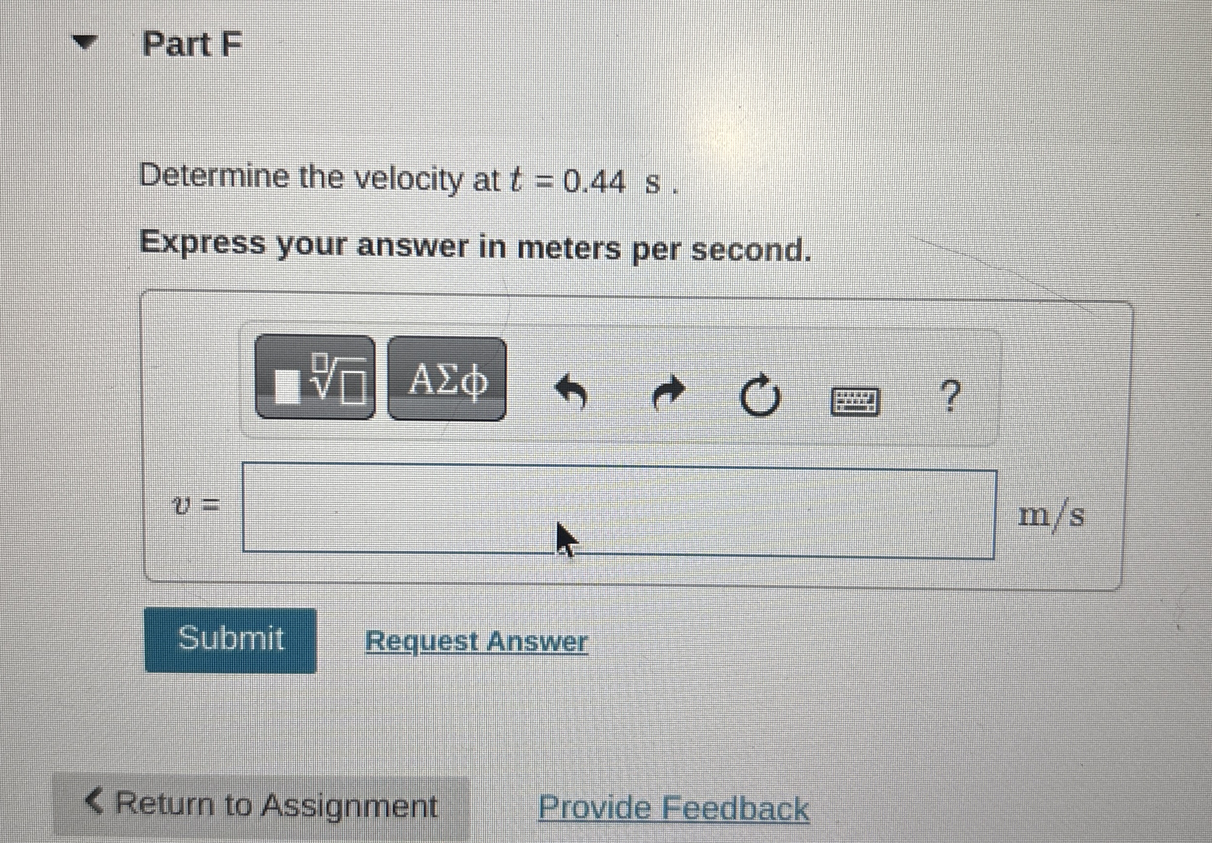 The position of a 4 5 g oscillating mass is given