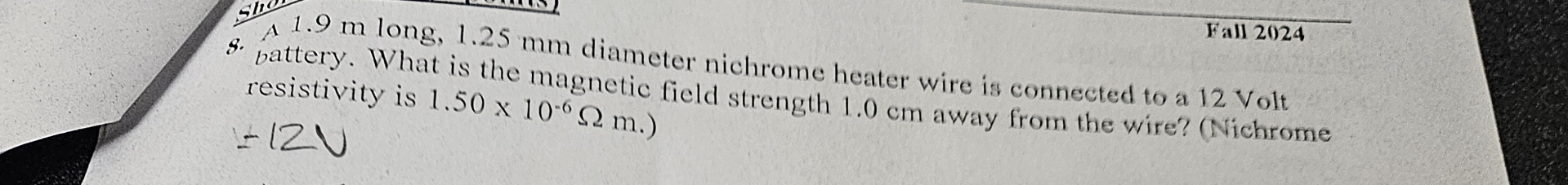 battery. What is the magnetic field strength