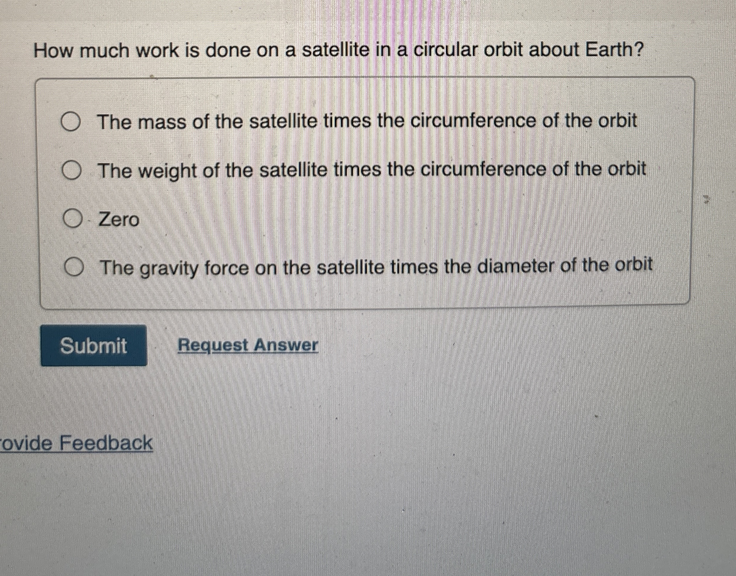 How much work is done on a satellite in a