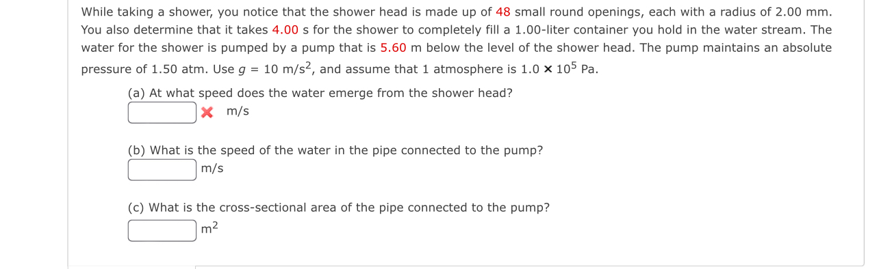 While taking a shower, you notice that the shower