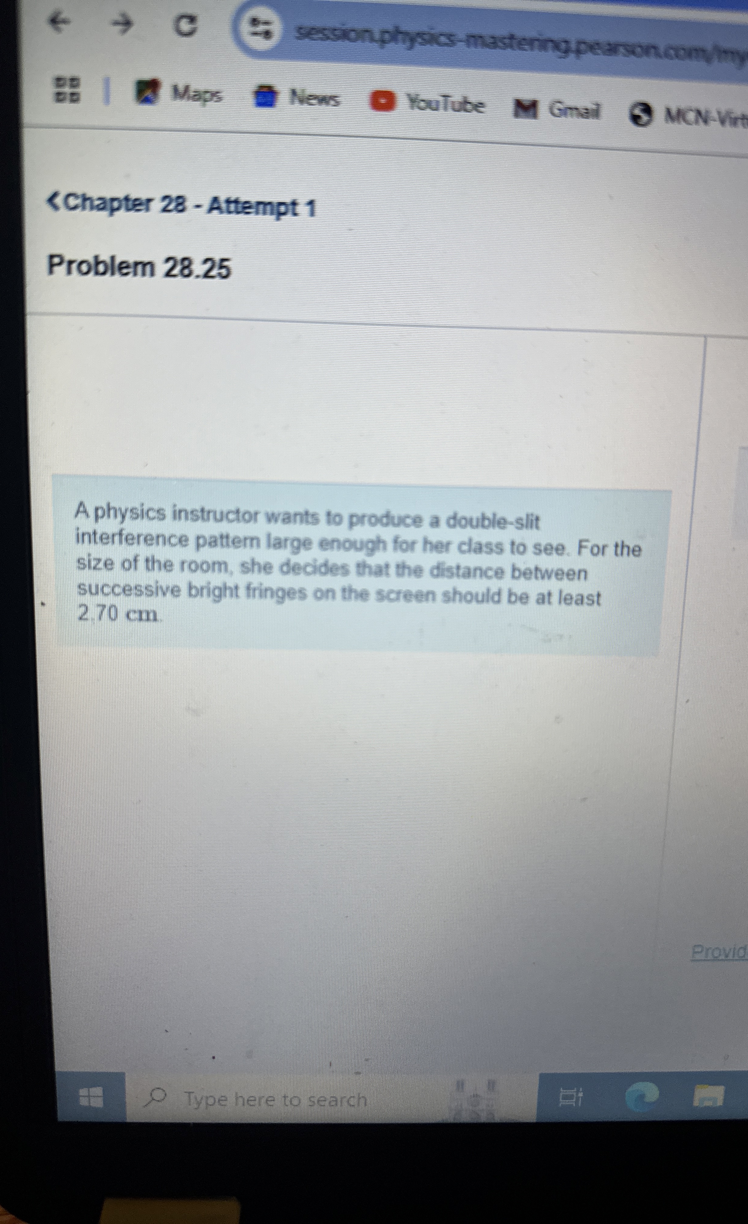 A physics instructor wants to produce a double -