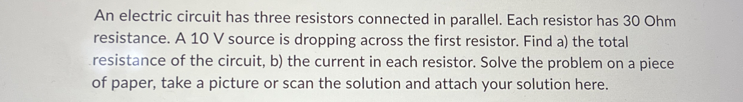 An electric circuit has three resistors connected