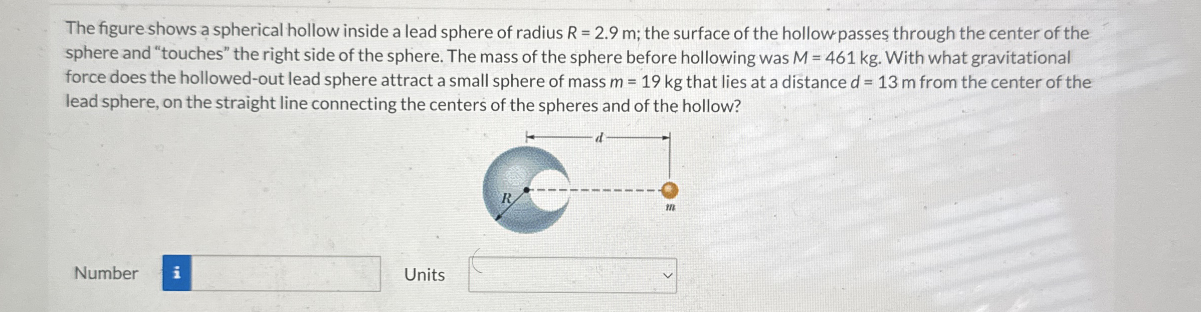 The figure shows a spherical hollow inside a lead