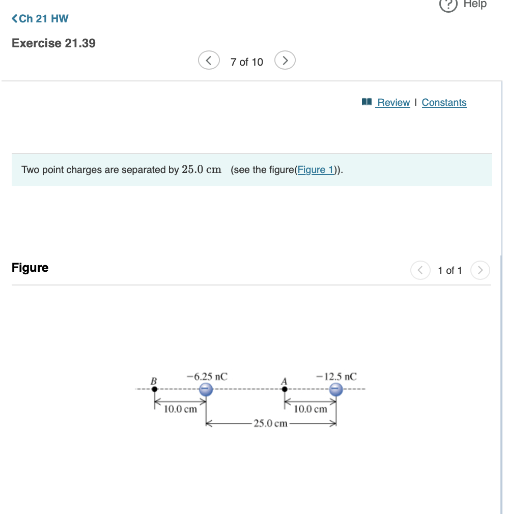 Chapter 2 1 HW Question 1 : Two point charges are
