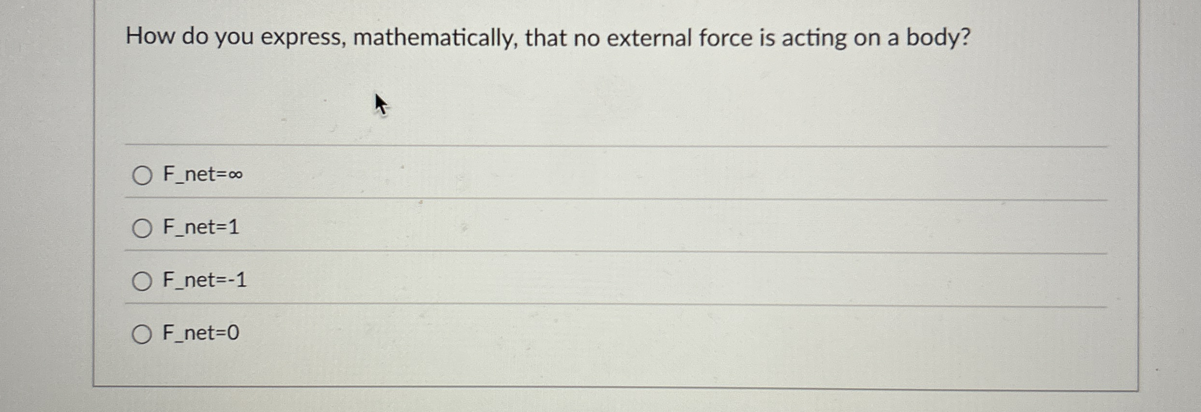 How do you express, mathematically, that no