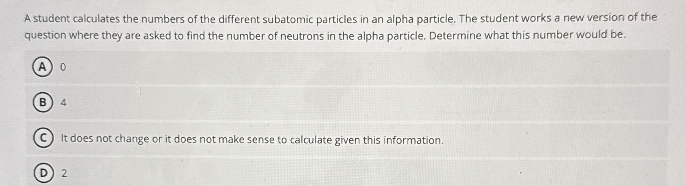 A student calculates the numbers of the different