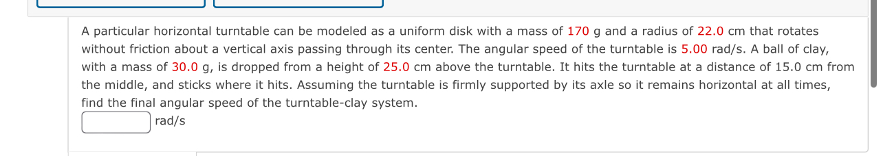 A particular horizontal turntable can be modeled