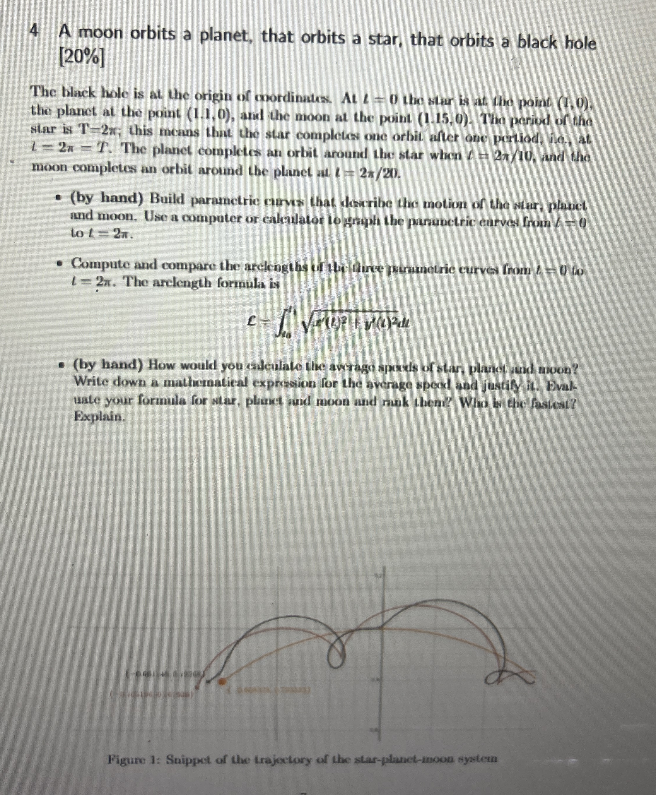 4 A moon orbits a planet, that orbits a star,