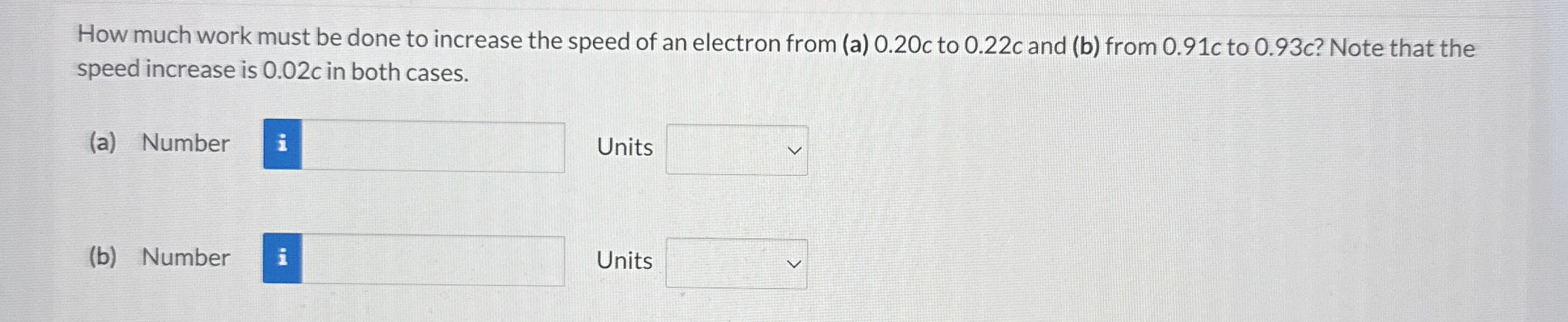 How much work must be done to increase the speed