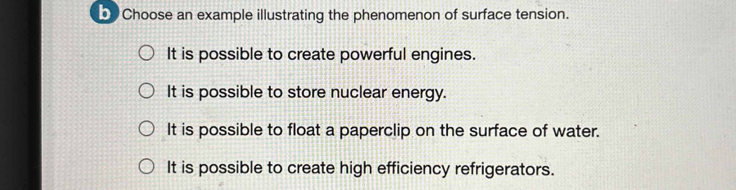 b Choose an example illustrating the phenomenon