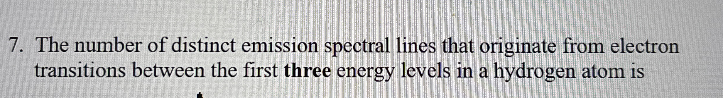 The number of distinct emission spectral lines