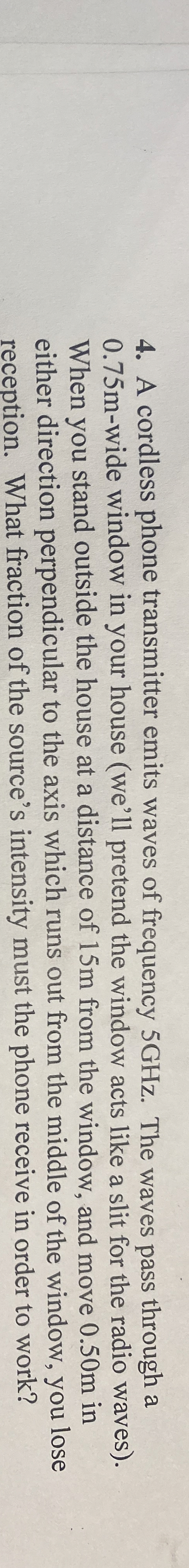 A cordless phone transmitter emits waves of