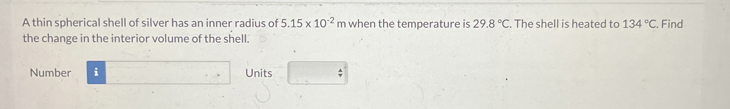 A thin spherical shell of silver has an inner