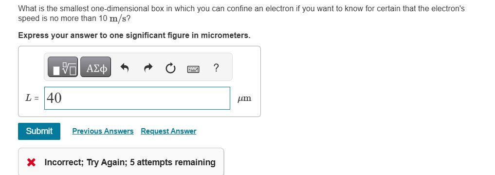 What is the smallest one - dimensional box in