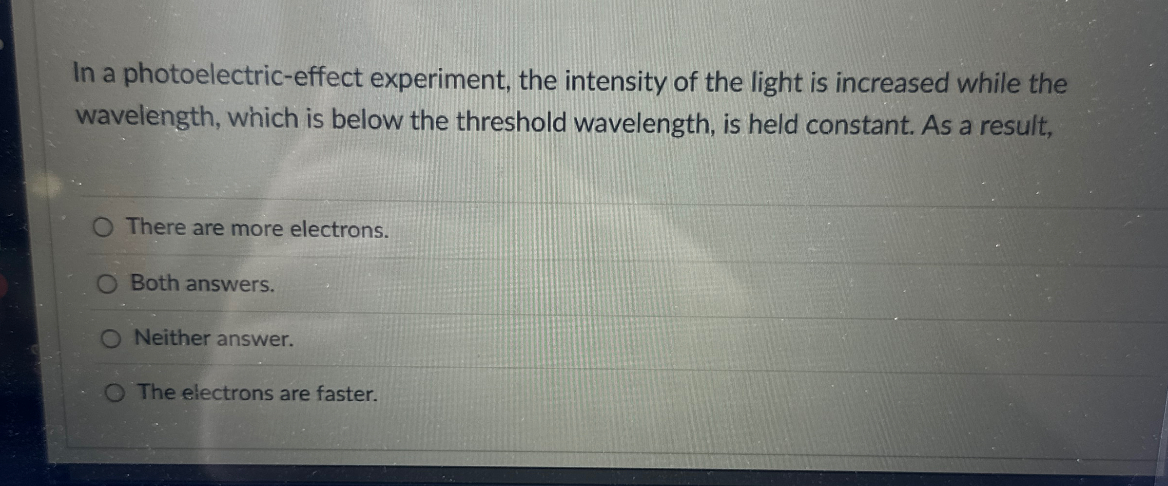 In a photoelectric - effect experiment, the