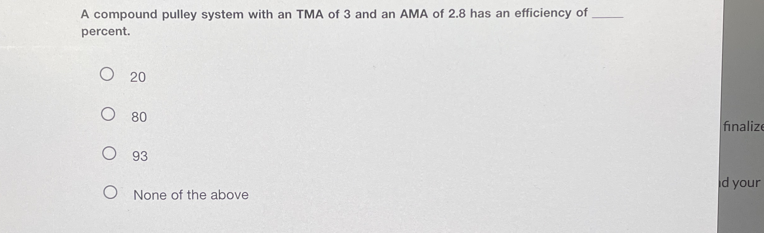 A compound pulley system with an TMA of 3 and an