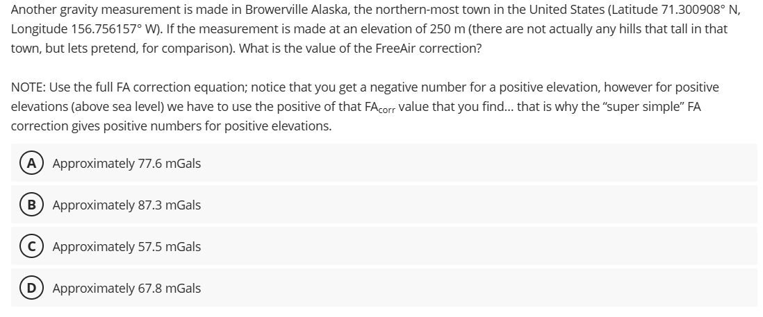 Another gravity measurement is made in