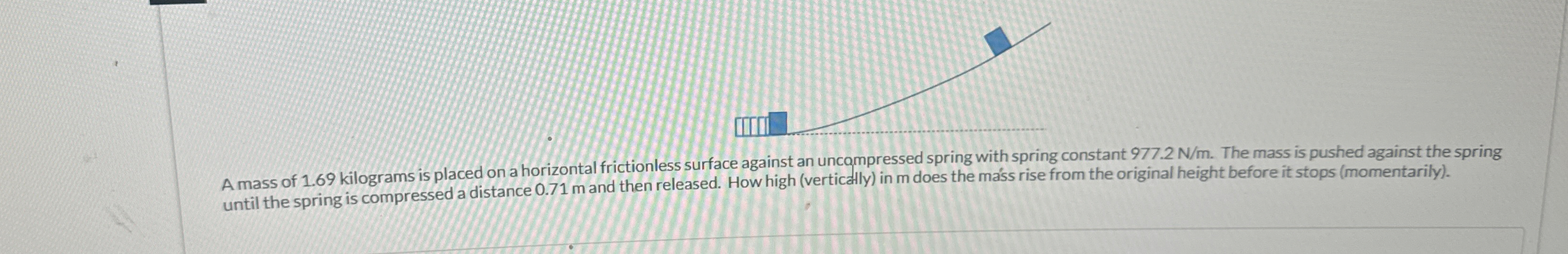 Steps for A mass of 1 . 6 9 kilograms is placed