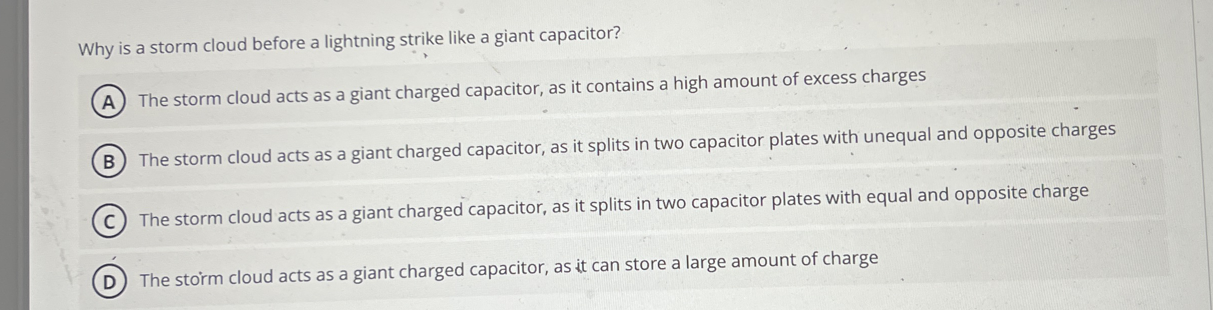 Why is a storm cloud before a lightning strike