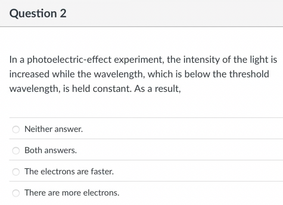Question 2 In a photoelectric - effect