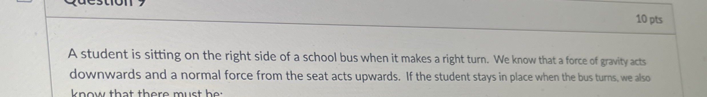 A student is sitting on the right side of a