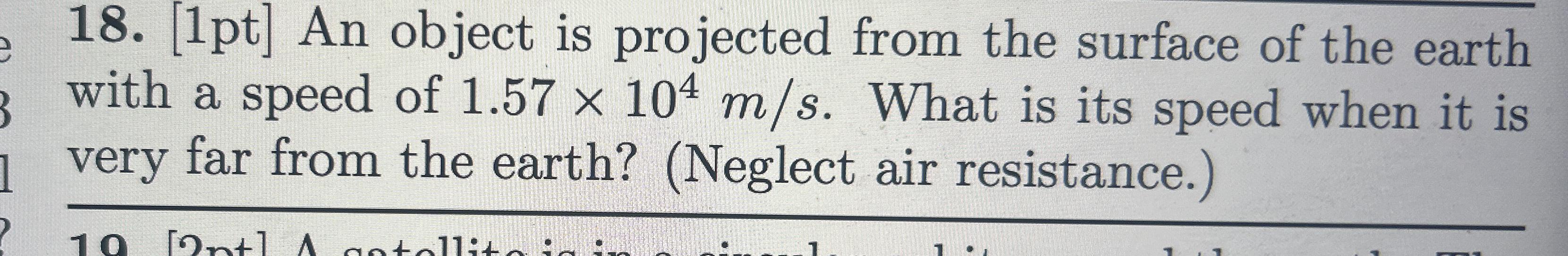 1 p t An object is projected from the surface of