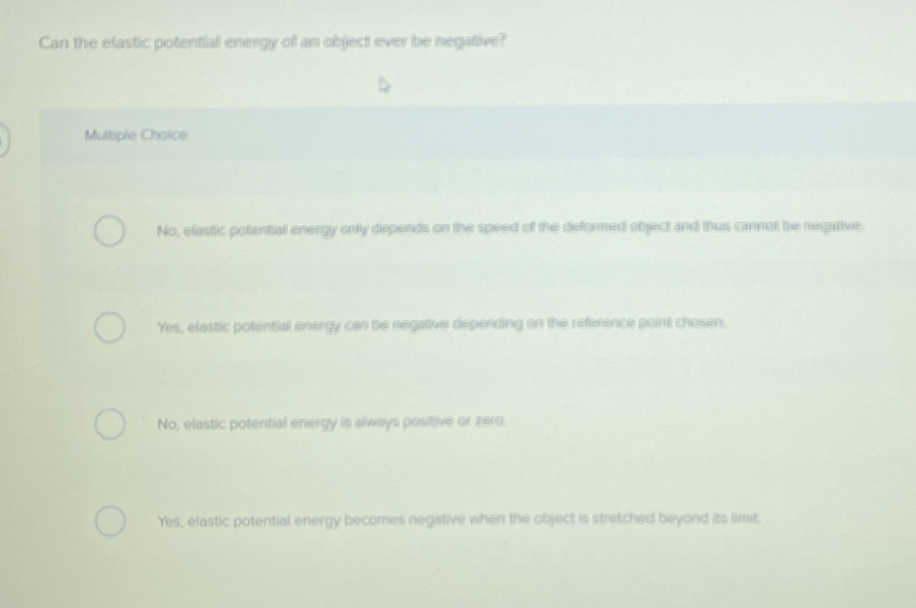 Can the elastic potential energy of an object