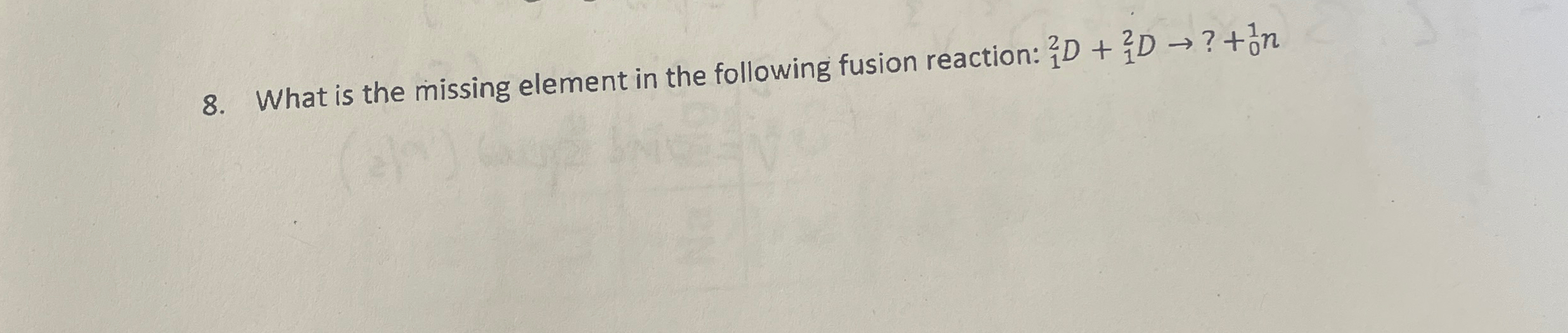 What is the missing element in the following