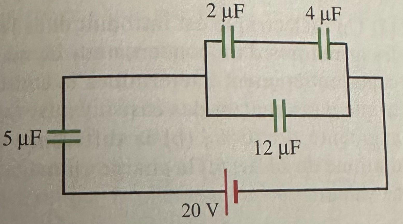 The capacitor combination shown in the figure