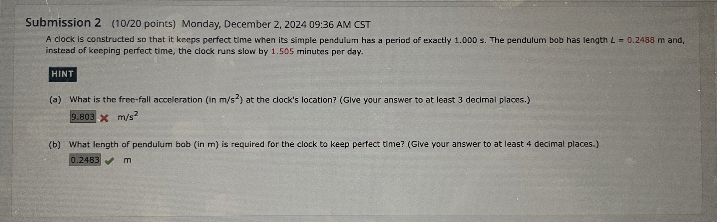 Submission 2 ( 1 0 / 2 0 points ) Monday,