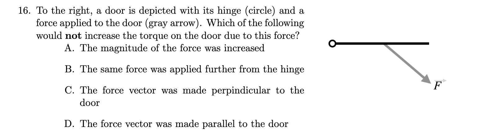 1 6 . To the right, a door is depicted with its