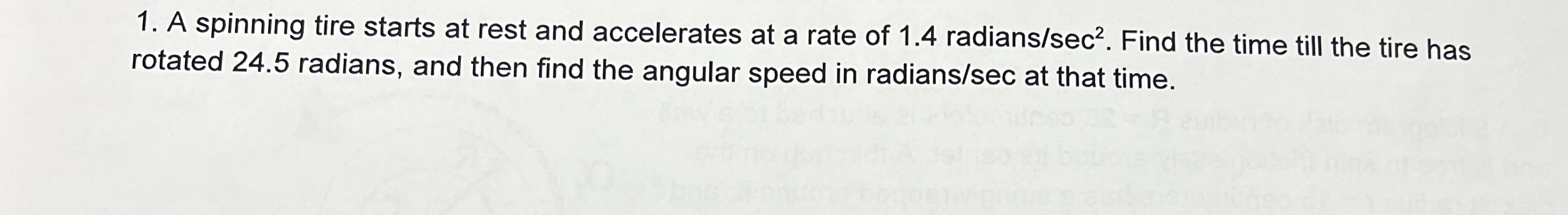 A spinning tire starts at rest and accelerates at