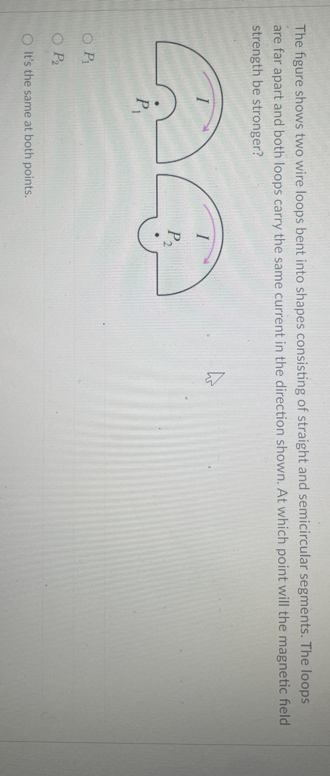 The figure shows two wire loops bent into shapes