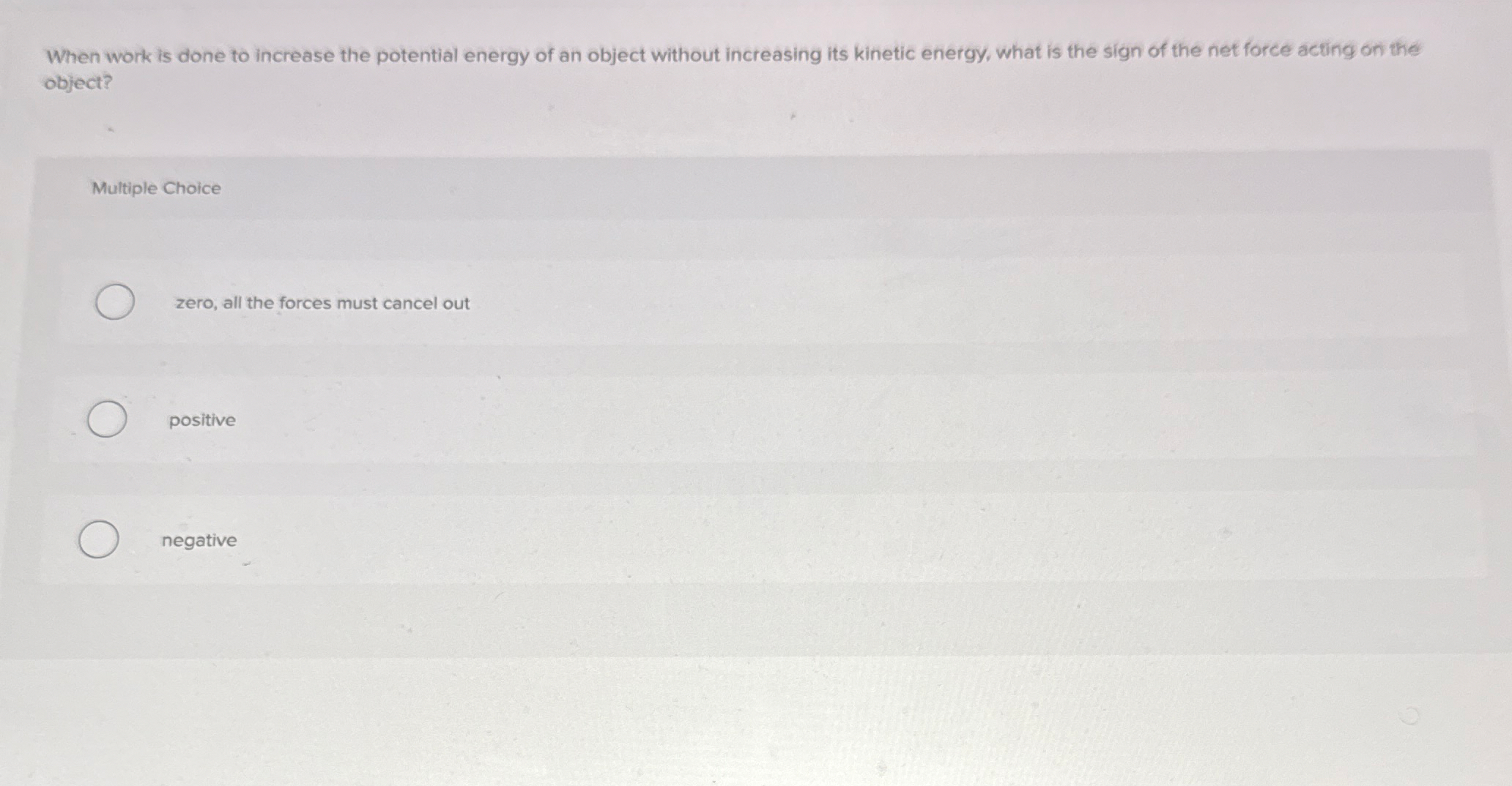 When work is done to increase the potential