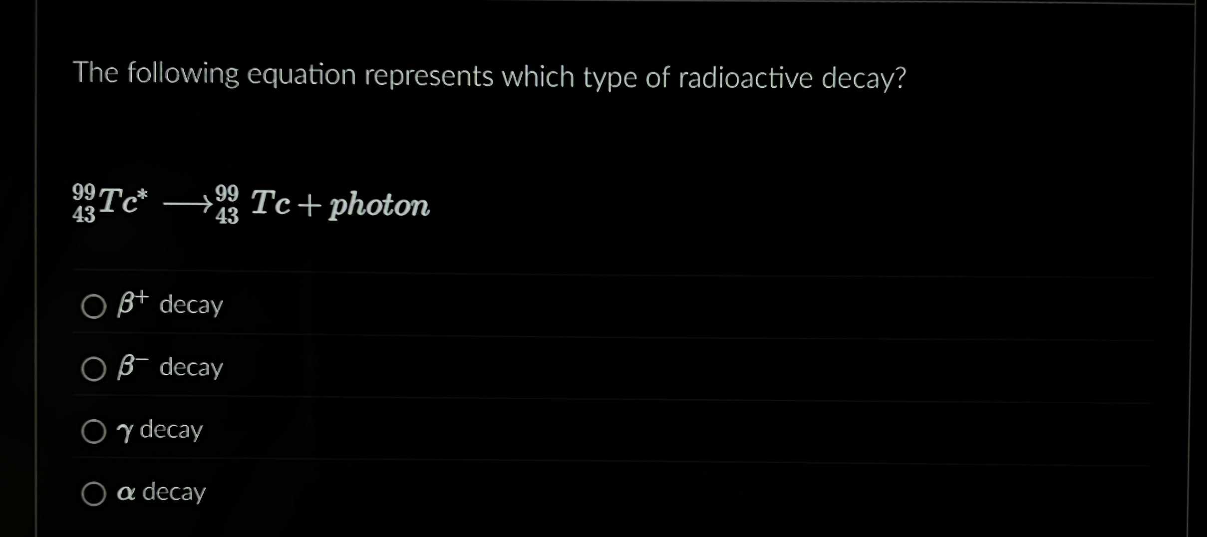 The following equation represents which type of