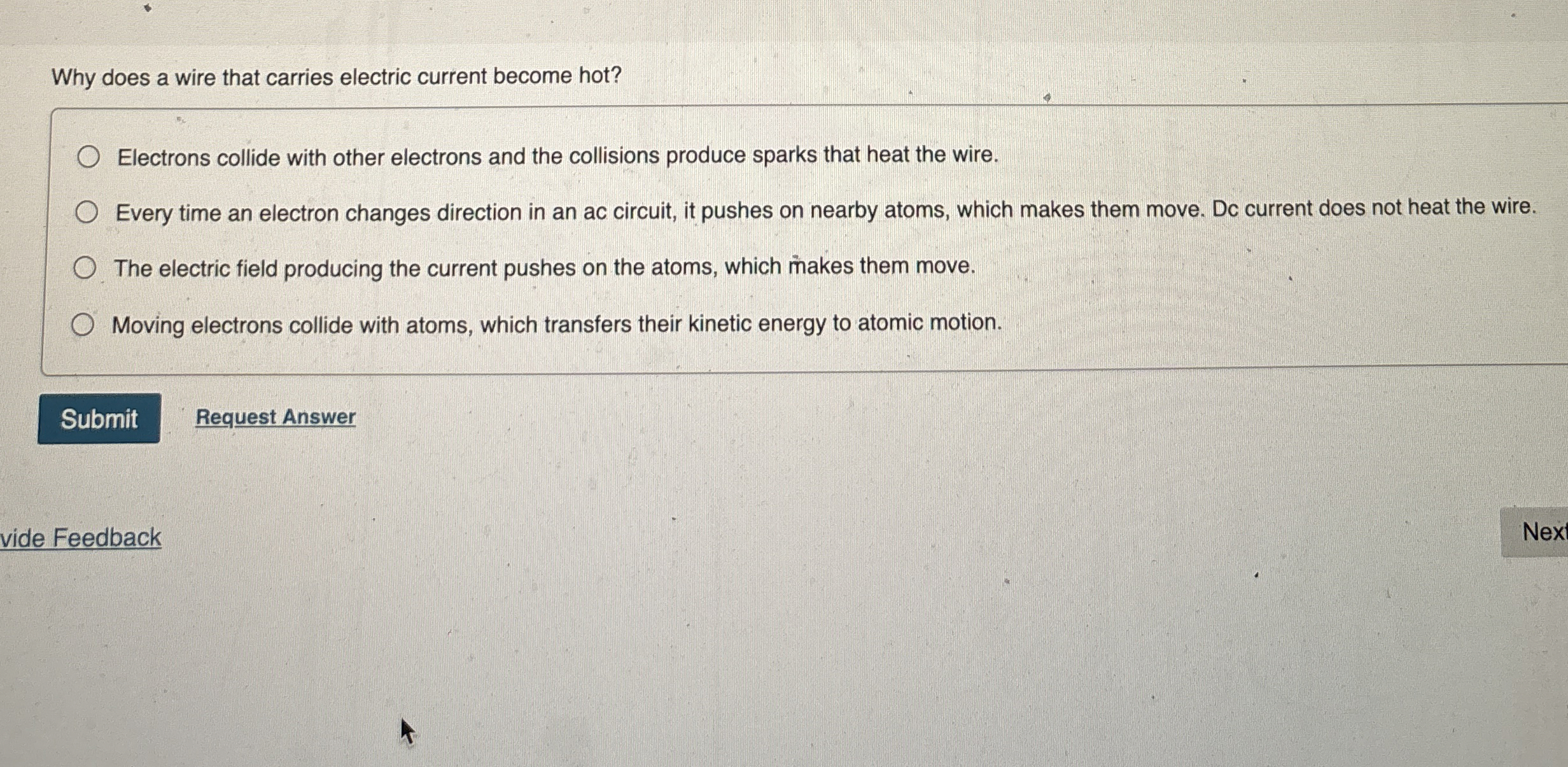 Why does a wire that carries electric current