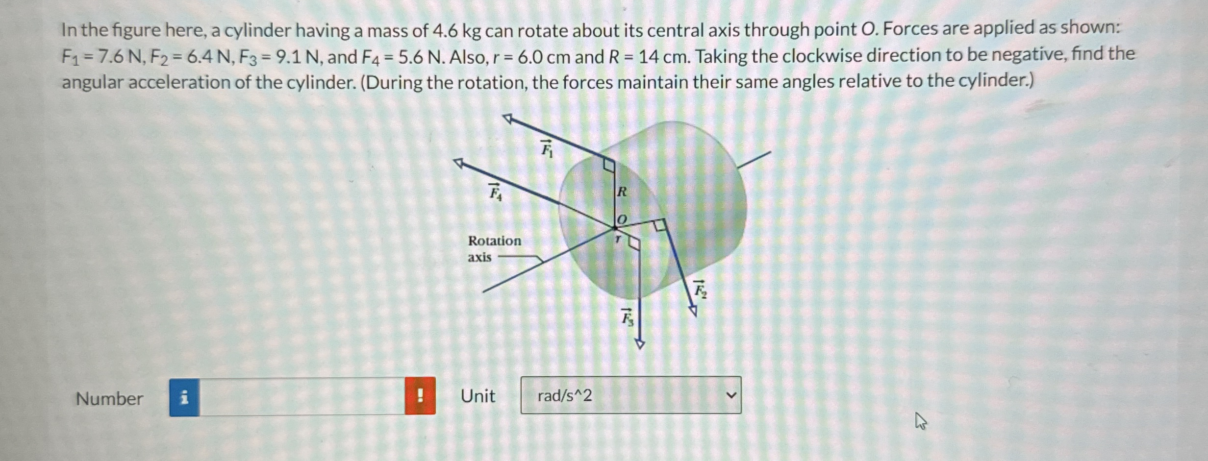 In the figure here, a cylinder having a mass of 4