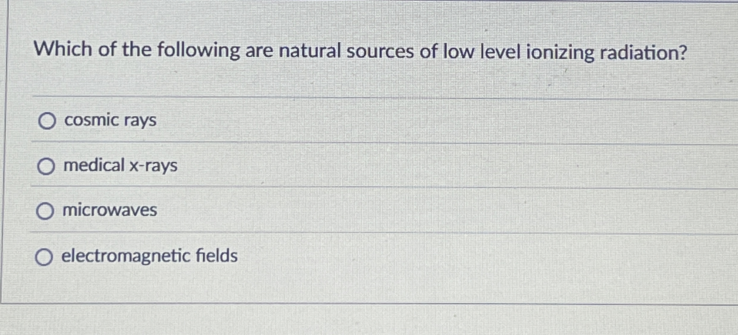 Which of the following are natural sources of low
