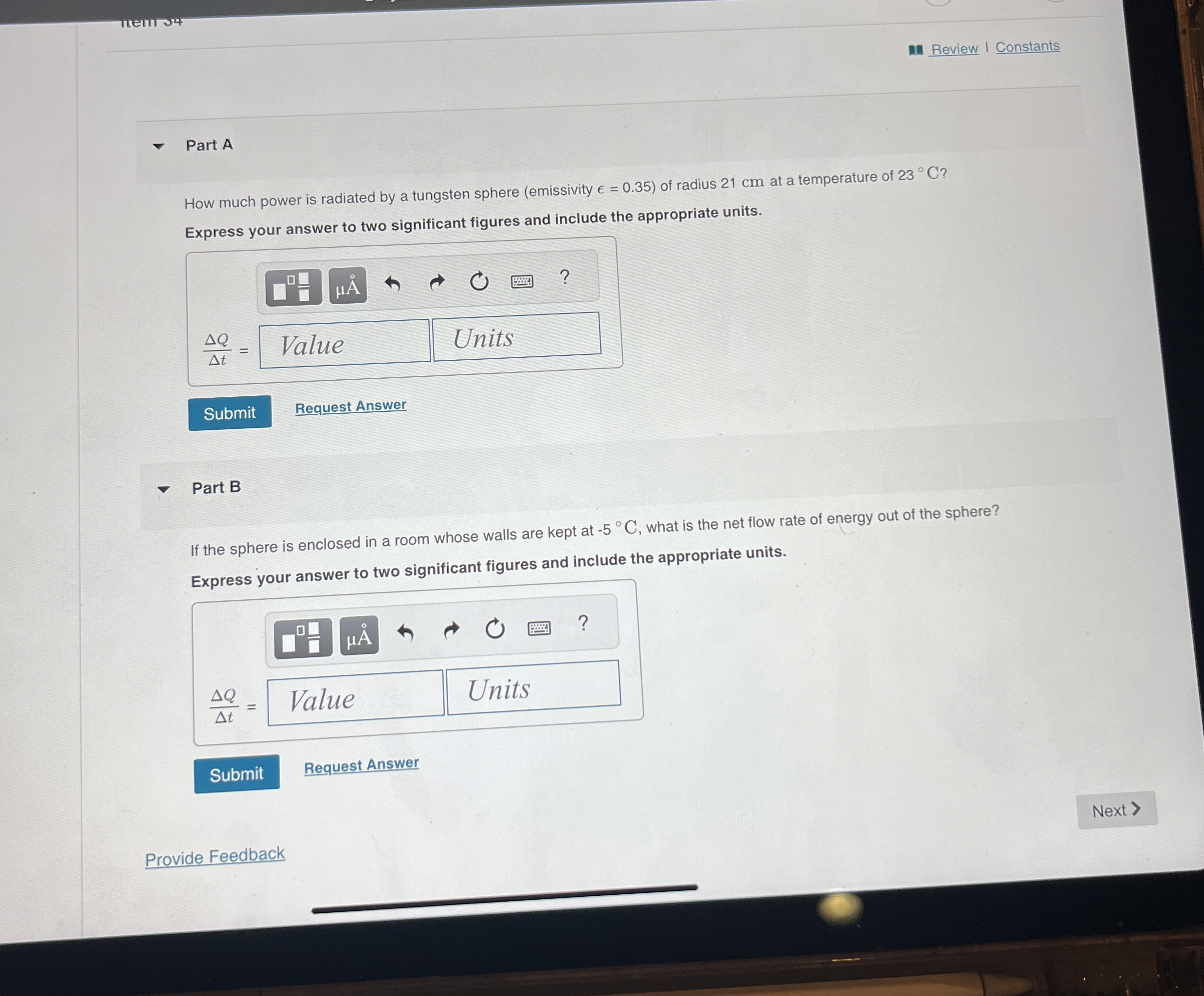 Review Constants Part A How much power is