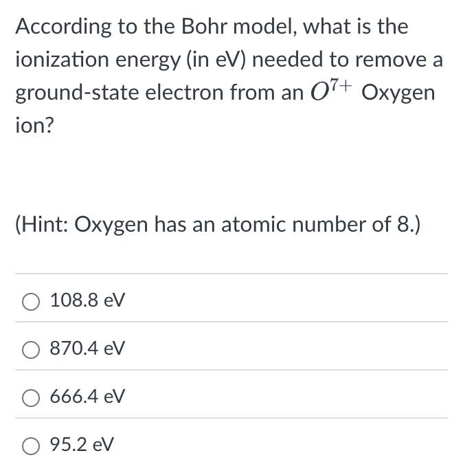 According to the Bohr model, what is the