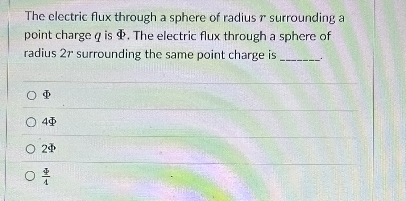 The electric flux through a sphere of radius r