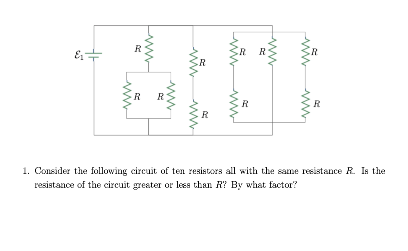 1 . Consider the following circuit of ten