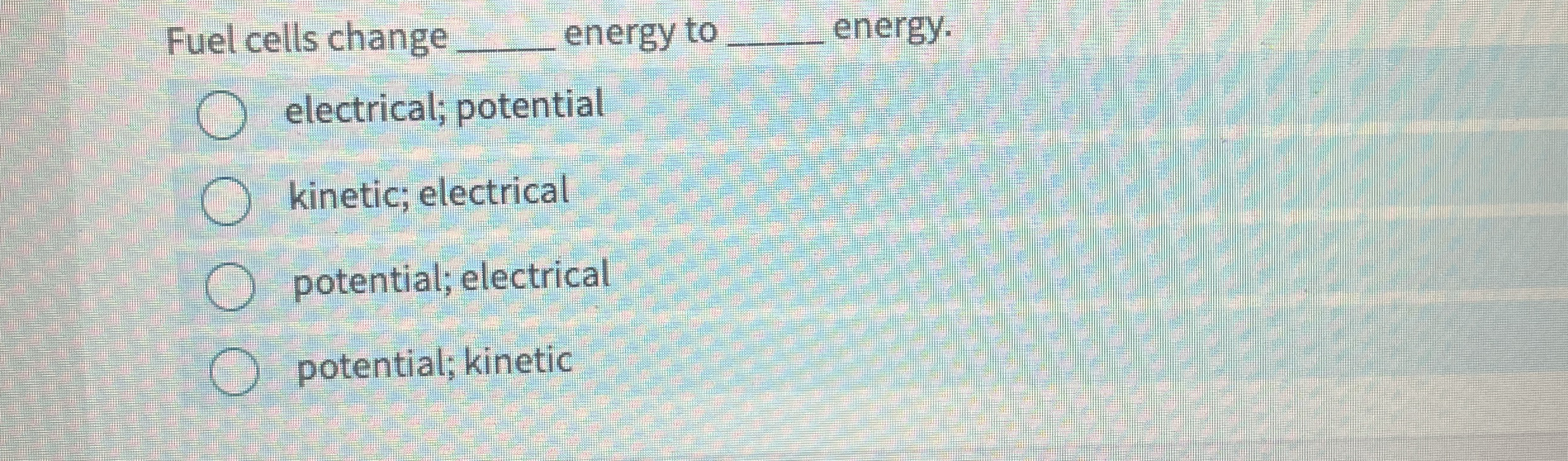 Fuel cells change q , energy to q , energy.